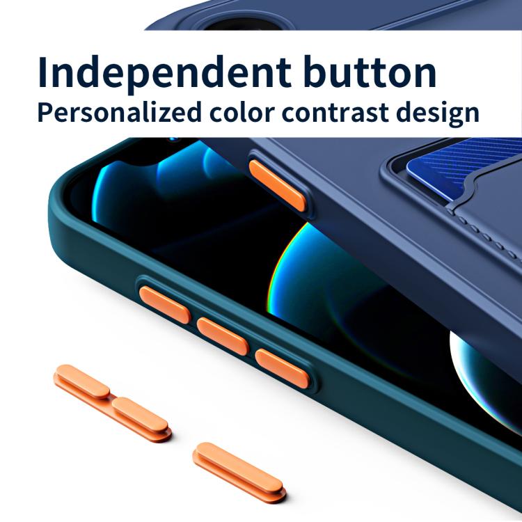 For iPhone Air Skin Feel Card Contrast Color Button TPU Phone Case(White) - iPhone Air Cases by buy2fix | Online Shopping UK | buy2fix