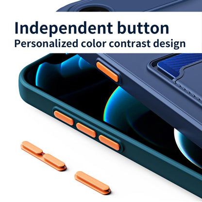 For iPhone Air Skin Feel Card Contrast Color Button TPU Phone Case(White) - iPhone Air Cases by buy2fix | Online Shopping UK | buy2fix