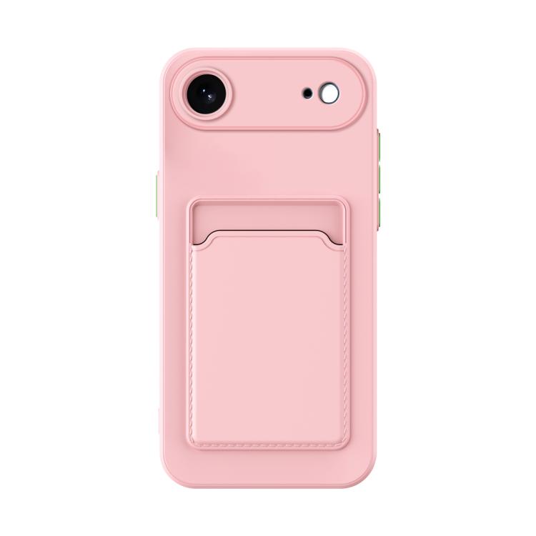 For iPhone Air Skin Feel Card Contrast Color Button TPU Phone Case(Pink) - iPhone Air Cases by buy2fix | Online Shopping UK | buy2fix