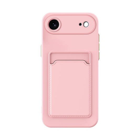 For iPhone Air Skin Feel Card Contrast Color Button TPU Phone Case(Pink) - iPhone Air Cases by buy2fix | Online Shopping UK | buy2fix