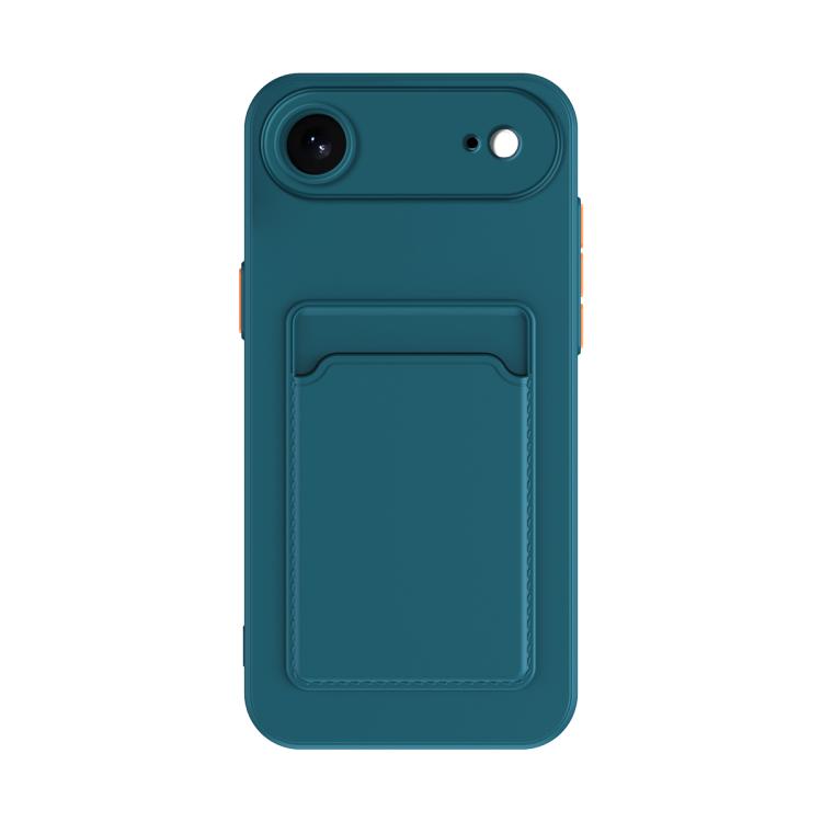 For iPhone Air Skin Feel Card Contrast Color Button TPU Phone Case(Dark Green) - iPhone Air Cases by buy2fix | Online Shopping UK | buy2fix