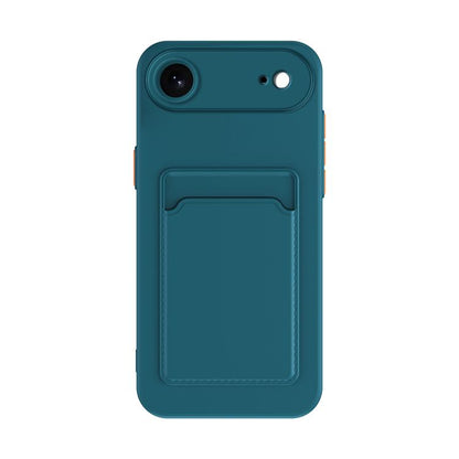 For iPhone Air Skin Feel Card Contrast Color Button TPU Phone Case(Dark Green) - iPhone Air Cases by buy2fix | Online Shopping UK | buy2fix