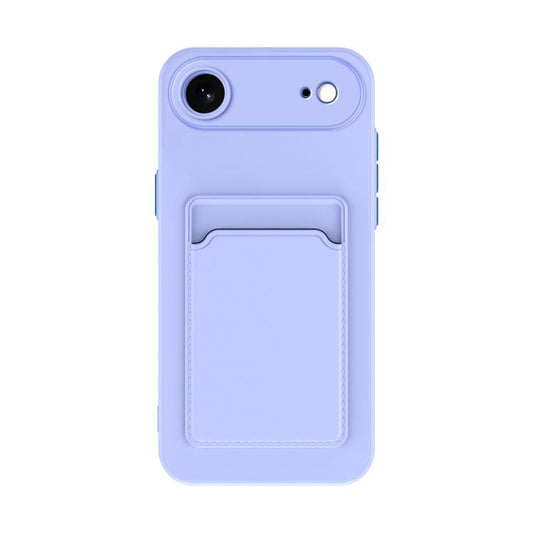 For iPhone Air Skin Feel Card Contrast Color Button TPU Phone Case(Purple) - iPhone Air Cases by buy2fix | Online Shopping UK | buy2fix