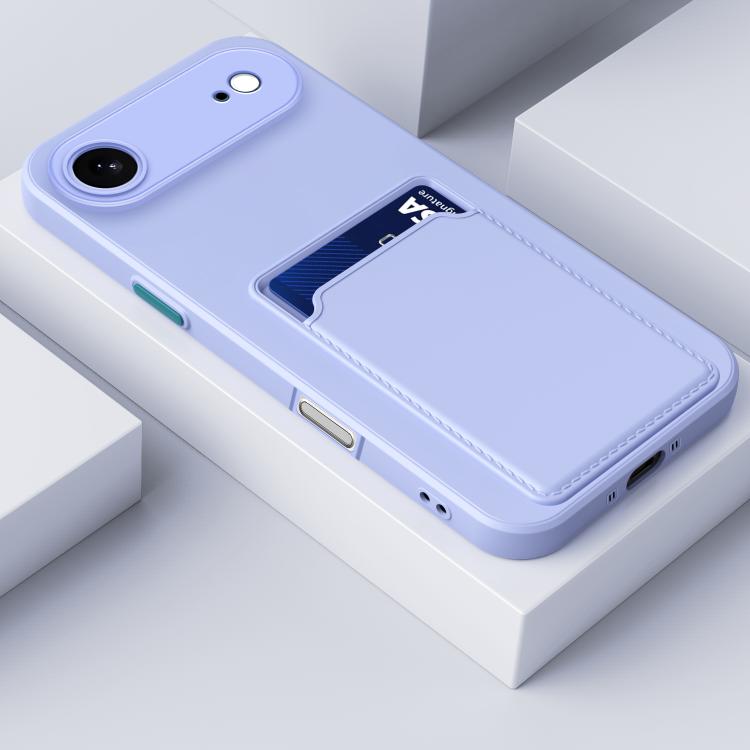 For iPhone Air Skin Feel Card Contrast Color Button TPU Phone Case(Purple) - iPhone Air Cases by buy2fix | Online Shopping UK | buy2fix