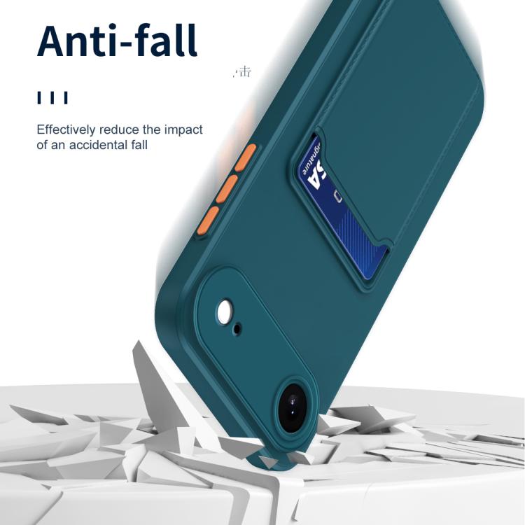 For iPhone Air Skin Feel Card Contrast Color Button TPU Phone Case(Purple) - iPhone Air Cases by buy2fix | Online Shopping UK | buy2fix