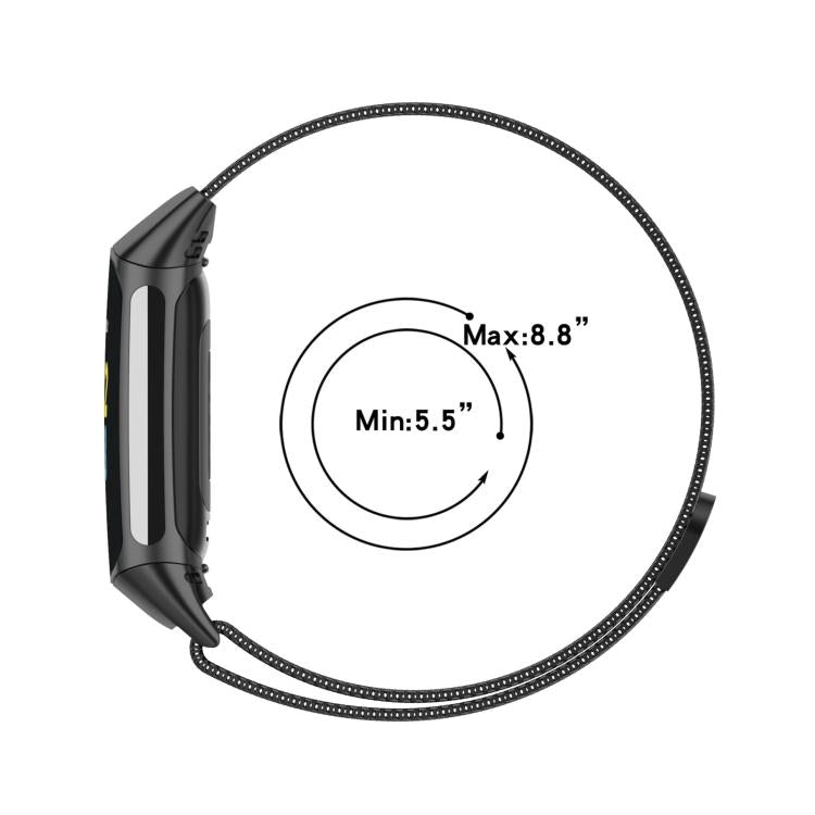 For Fitbit Charge 6 / 5 xDfind Milanese Magnetic Metal Watch Band, Size:S(Silver) - Watch Bands by xDfind | Online Shopping UK | buy2fix
