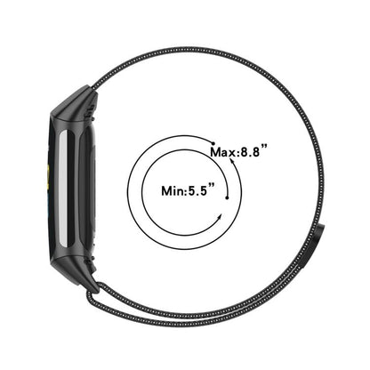 For Fitbit Charge 6 / 5 xDfind Milanese Magnetic Metal Watch Band, Size:S(Silver) - Watch Bands by xDfind | Online Shopping UK | buy2fix