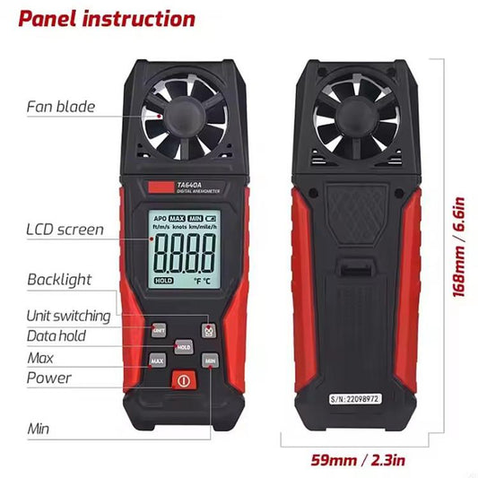 TRSI TA640A Handheld High Precision Wind Speed Instrument Wind Volume Tester - Tachometers & Anemometer by TASI | Online Shopping UK | buy2fix