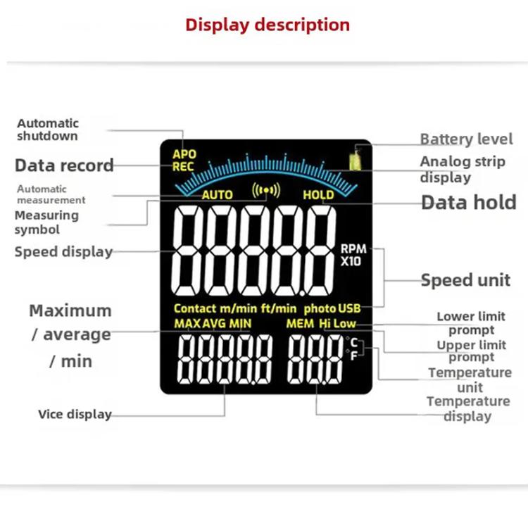 TASI Contact and Non-contact Dual Use Portable Measuring Speed Meter Digital Display Laser Tachometer - Tachometers & Anemometer by TASI | Online Shopping UK | buy2fix