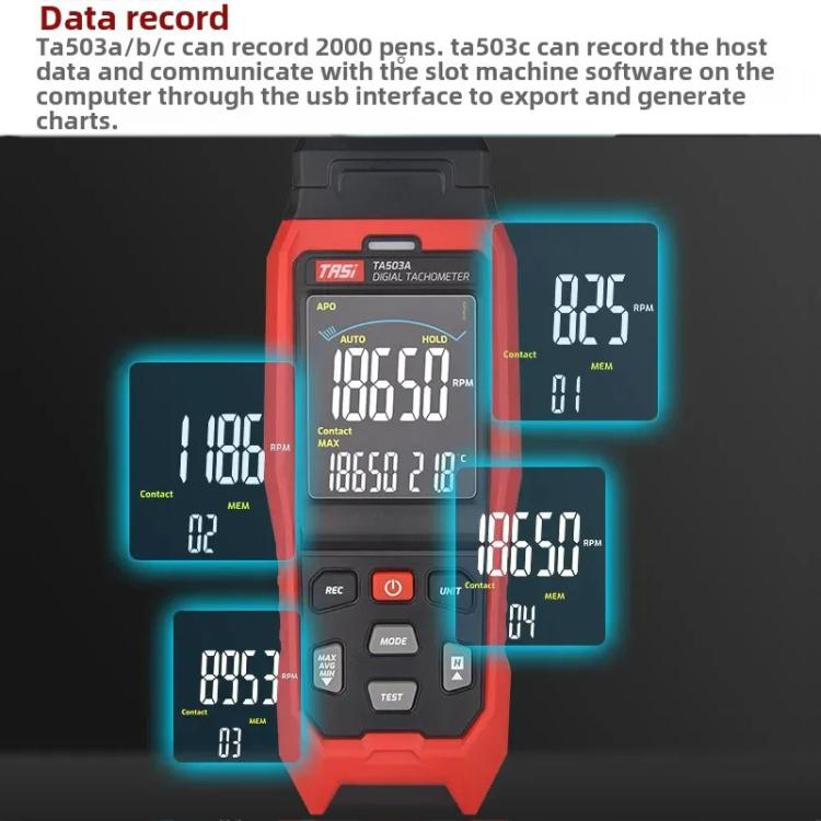 TASI Contact and Non-contact Dual Use Portable Measuring Speed Meter Digital Display Laser Tachometer - Tachometers & Anemometer by TASI | Online Shopping UK | buy2fix