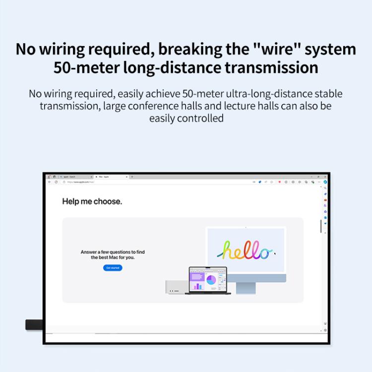 Q50 Vertical Texture Wireless HDMI Video Transmitter and Receiver Extender Adapter(White) - Adapter by buy2fix | Online Shopping UK | buy2fix