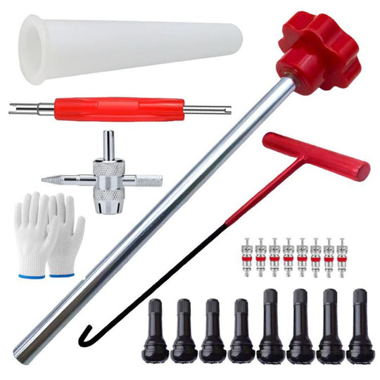 23pcs / Set Car Tire Repair Tool Valve Installation Tool Set(Red)