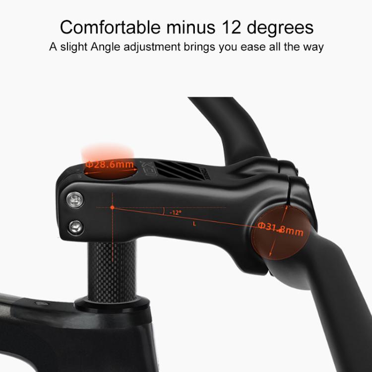 TOSEEK K01 Road Mountain Bike Carbon Fiber Handlebar Riser Faucet, Size:-12 Degree, 80mm(Gloss) - Bicycle Grips by TOSEEK | Online Shopping UK | buy2fix