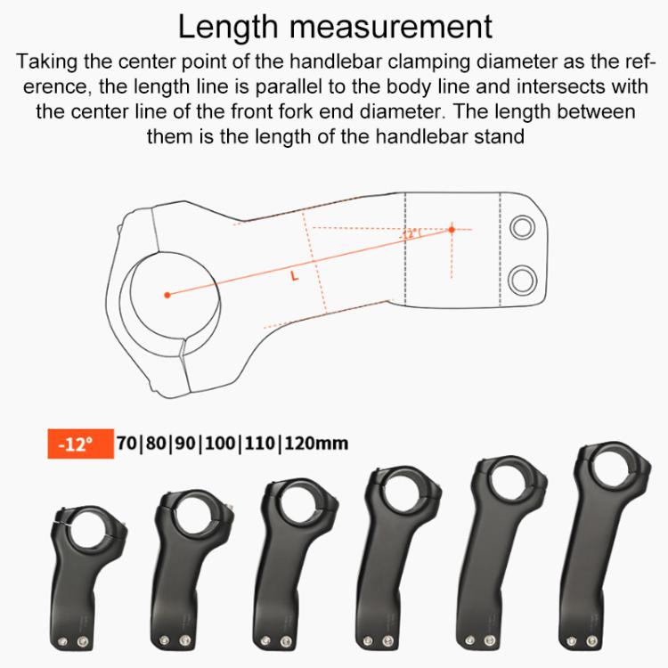 TOSEEK K01 Road Mountain Bike Carbon Fiber Handlebar Riser Faucet, Size:-12 Degree, 120mm(Gloss) - Bicycle Grips by TOSEEK | Online Shopping UK | buy2fix