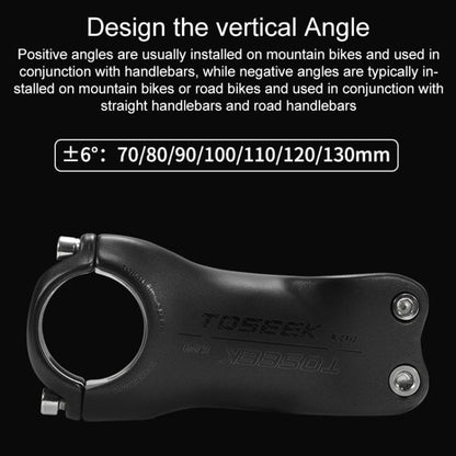 TOSEEK K04 Full Carbon Fiber Brazing Road Mountain Bike Handlebar Riser Faucet, Size:6 Degree, 90mm(Black Grey Silver) - Bicycle Grips by TOSEEK | Online Shopping UK | buy2fix