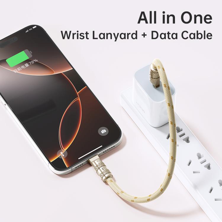 ROCK R15 Type-C to Type-C 60W Phone Lanyard Fast Charging Zinc Alloy Data Cable, Length:30cm(Black) - USB-C & Type-C Cable by ROCK | Online Shopping UK | buy2fix