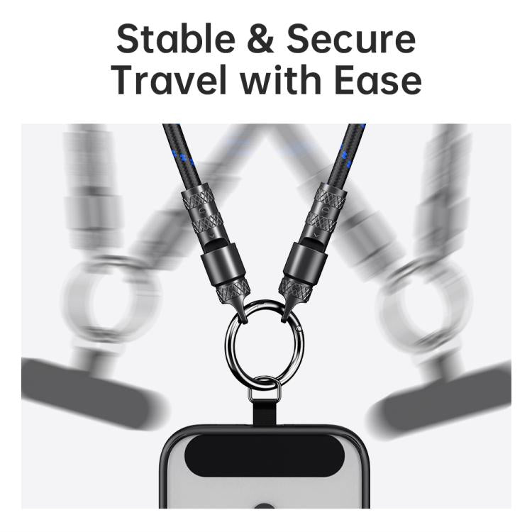 ROCK R15 Type-C to Type-C 60W Phone Lanyard Fast Charging Zinc Alloy Data Cable, Length:30cm(Black) - USB-C & Type-C Cable by ROCK | Online Shopping UK | buy2fix
