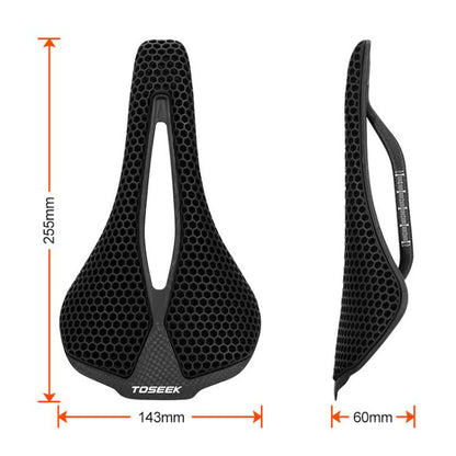 TOSEEK P300 Carbon Fiber 3D Printed Road Mountain Bike Seat(3K Twill) - Bicycle Saddle by TOSEEK | Online Shopping UK | buy2fix