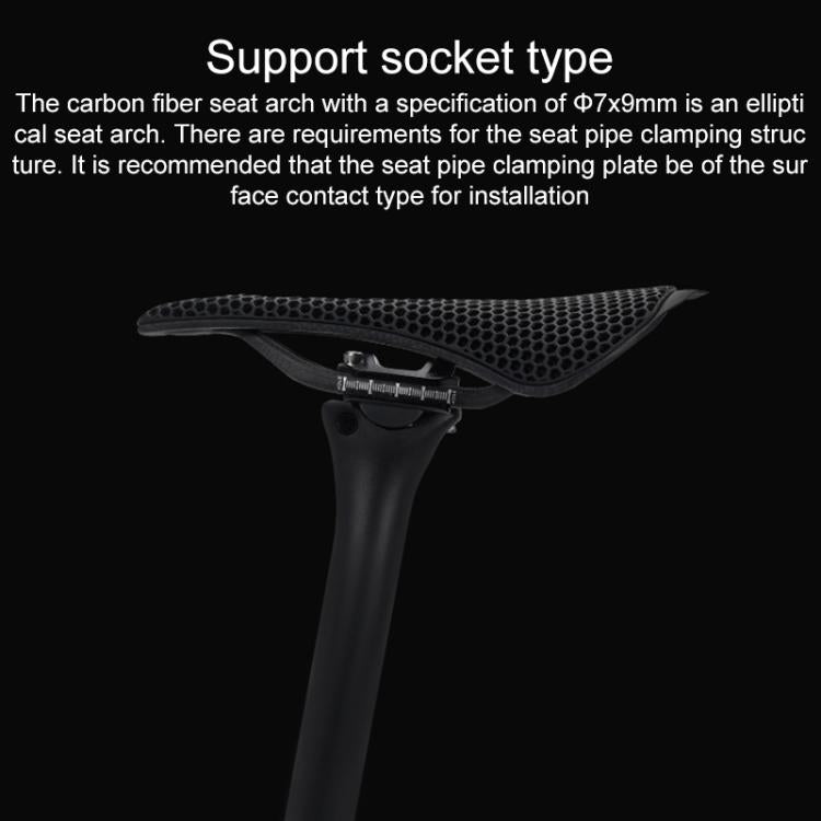 TOSEEK P300 Carbon Fiber 3D Printed Road Mountain Bike Seat(3K Twill) - Bicycle Saddle by TOSEEK | Online Shopping UK | buy2fix