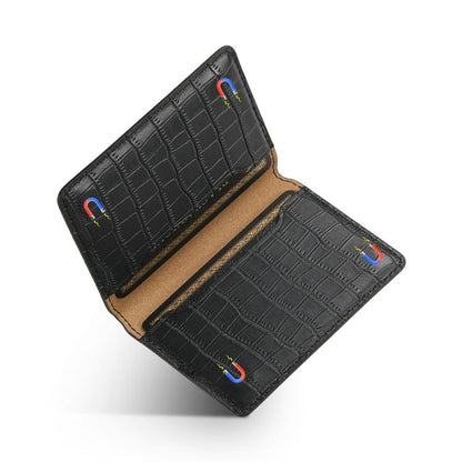V03 Alligator Texture Back-attached NN Card Bag(Black) - Adhesive Card Holders by buy2fix | Online Shopping UK | buy2fix