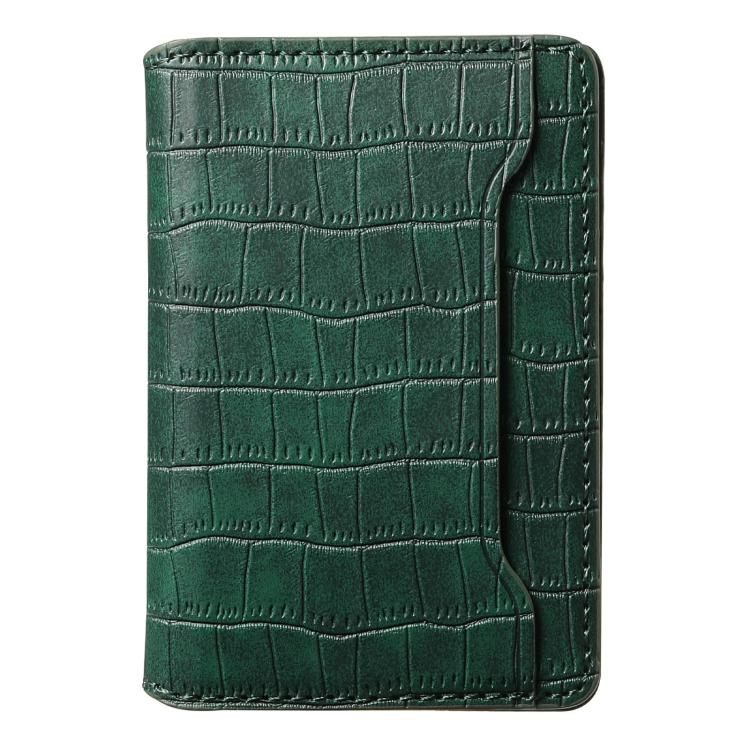 V03 Alligator Texture Back-attached NN Card Bag(Green) - Adhesive Card Holders by buy2fix | Online Shopping UK | buy2fix