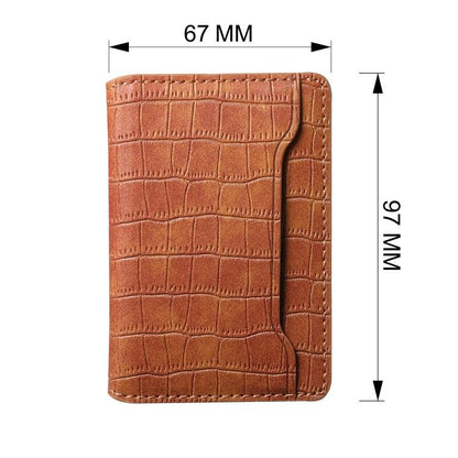 V03 Alligator Texture Back-attached NN Card Bag(Mocha Brown) - Adhesive Card Holders by buy2fix | Online Shopping UK | buy2fix
