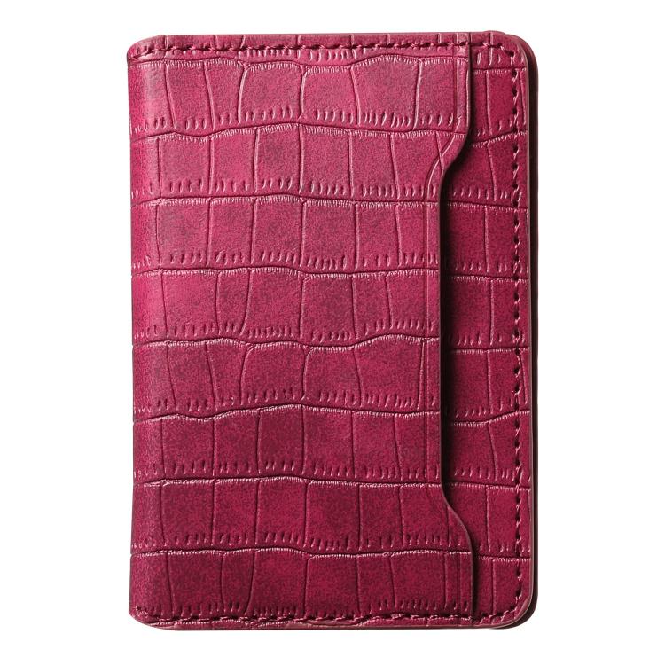 V03 Alligator Texture Back-attached NN Card Bag(Red) - Adhesive Card Holders by buy2fix | Online Shopping UK | buy2fix