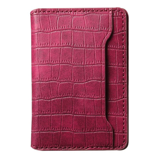 V03 Alligator Texture Back-attached NN Card Bag(Red) - Adhesive Card Holders by buy2fix | Online Shopping UK | buy2fix