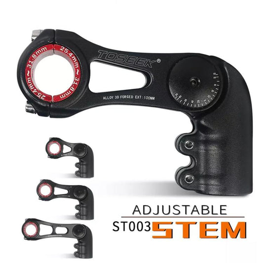 TOSEEK ST003 Aluminum Alloy Adjustable Angle Mountain Bike Stem, Specification:80mm - Bicycle Grips by TOSEEK | Online Shopping UK | buy2fix