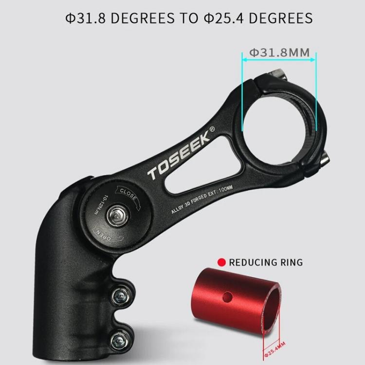 TOSEEK ST003 Aluminum Alloy Adjustable Angle Mountain Bike Stem, Specification:130mm - Bicycle Grips by TOSEEK | Online Shopping UK | buy2fix