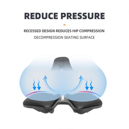 TOSEEK TS101 Road Mountain Bike Leather Saddle(Black) - Bicycle Saddle by TOSEEK | Online Shopping UK | buy2fix