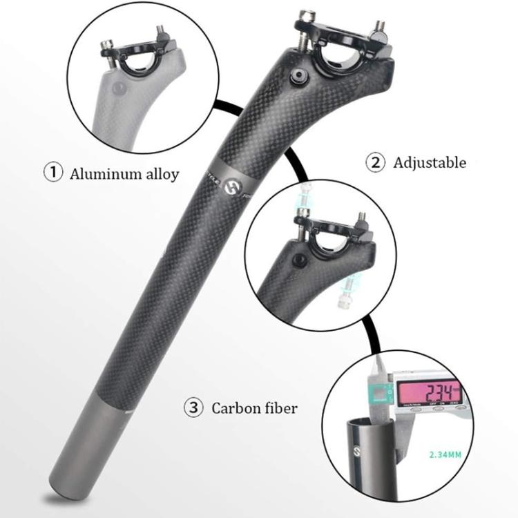 TOSEEK Road Mountain Bike Carbon Fiber Sitting Tube, Specification:30.8x400mm(Grey) - Bicycle Saddle by TOSEEK | Online Shopping UK | buy2fix