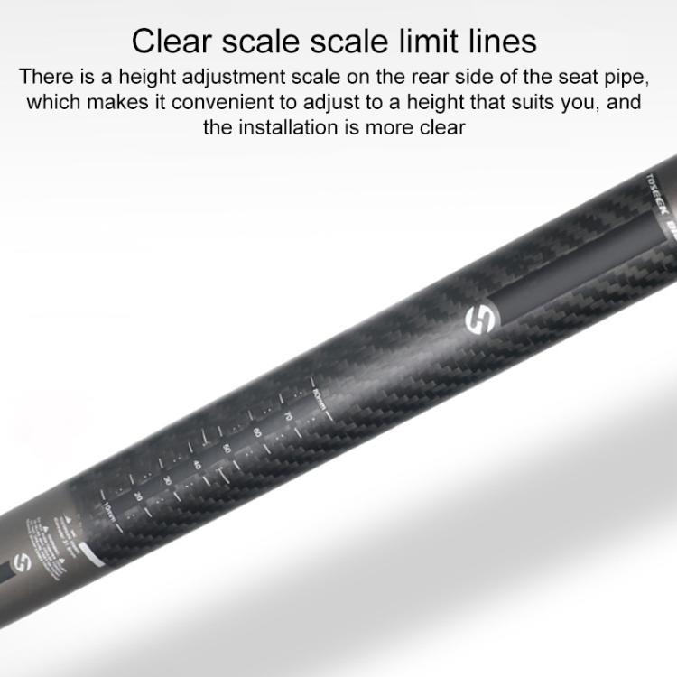 TOSEEK Road Mountain Bike Carbon Fiber Sitting Tube, Specification:30.8x400mm(Grey) - Bicycle Saddle by TOSEEK | Online Shopping UK | buy2fix
