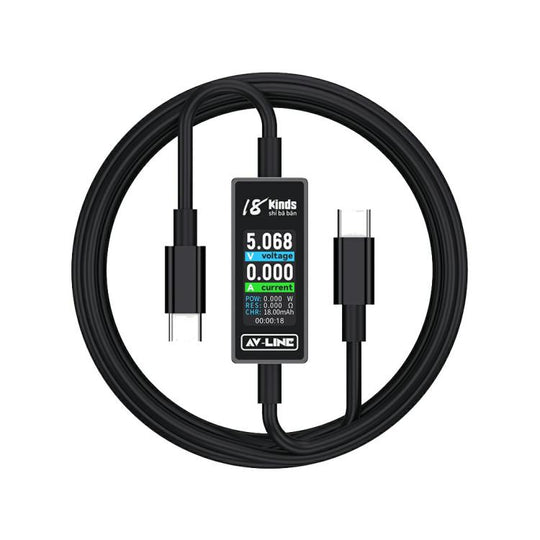 18 Kinds AV-Line Pro 1.2m Intelligent Detection Charging Data Cable, Interface:Type-C to Type-C