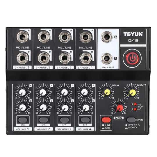 TEYUN Q48 8-Channels Microphone Audio Mixer