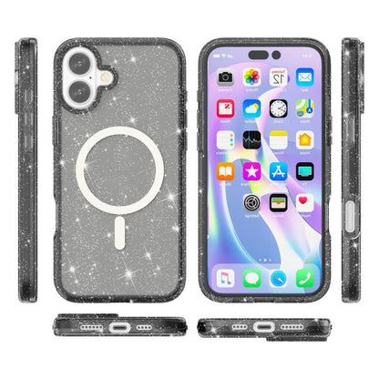 For iPhone 17 Terminator Style Glitter Powder MagSafe Magnetic Phone Case(Black) - iPhone 17 Cases by buy2fix | Online Shopping UK | buy2fix