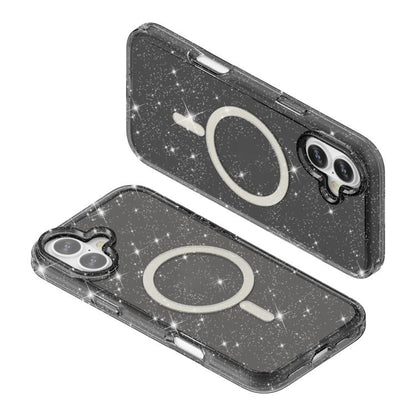 For iPhone 17 Terminator Style Glitter Powder MagSafe Magnetic Phone Case(Black) - iPhone 17 Cases by buy2fix | Online Shopping UK | buy2fix