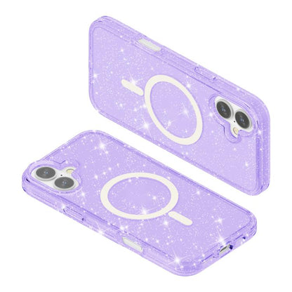 For iPhone 17 Terminator Style Glitter Powder MagSafe Magnetic Phone Case(Purple) - iPhone 17 Cases by buy2fix | Online Shopping UK | buy2fix