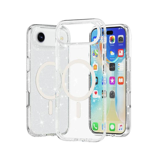 For iPhone Air Terminator Style Glitter Powder MagSafe Magnetic Phone Case(White) - iPhone Air Cases by buy2fix | Online Shopping UK | buy2fix