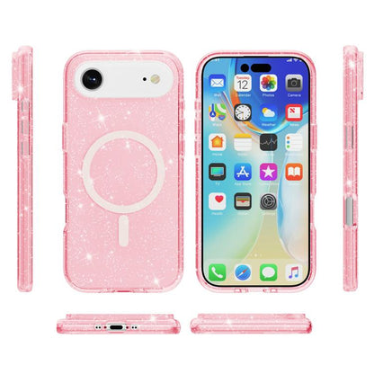 For iPhone Air Terminator Style Glitter Powder MagSafe Magnetic Phone Case(Pink) - iPhone Air Cases by buy2fix | Online Shopping UK | buy2fix