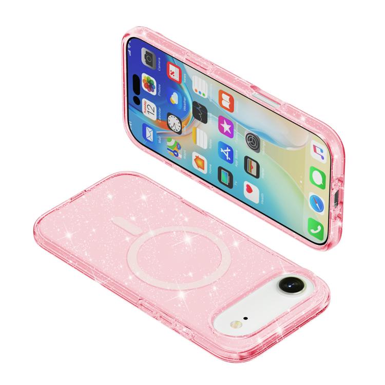 For iPhone Air Terminator Style Glitter Powder MagSafe Magnetic Phone Case(Pink) - iPhone Air Cases by buy2fix | Online Shopping UK | buy2fix