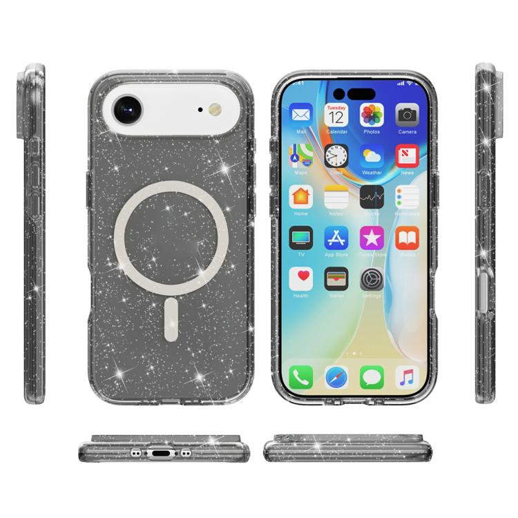 For iPhone Air Terminator Style Glitter Powder MagSafe Magnetic Phone Case(Black) - iPhone Air Cases by buy2fix | Online Shopping UK | buy2fix