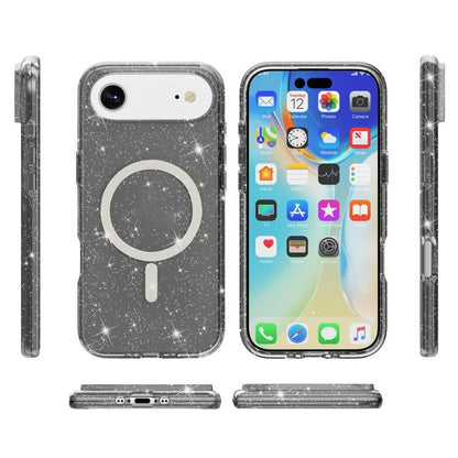 For iPhone Air Terminator Style Glitter Powder MagSafe Magnetic Phone Case(Black) - iPhone Air Cases by buy2fix | Online Shopping UK | buy2fix