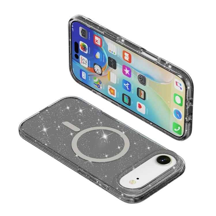 For iPhone Air Terminator Style Glitter Powder MagSafe Magnetic Phone Case(Black) - iPhone Air Cases by buy2fix | Online Shopping UK | buy2fix