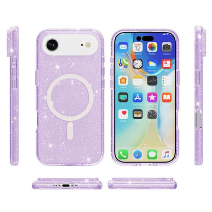 For iPhone Air Terminator Style Glitter Powder MagSafe Magnetic Phone Case(Purple) - iPhone Air Cases by buy2fix | Online Shopping UK | buy2fix
