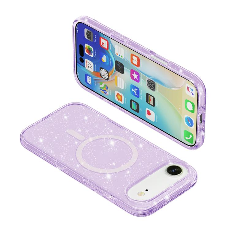 For iPhone Air Terminator Style Glitter Powder MagSafe Magnetic Phone Case(Purple) - iPhone Air Cases by buy2fix | Online Shopping UK | buy2fix