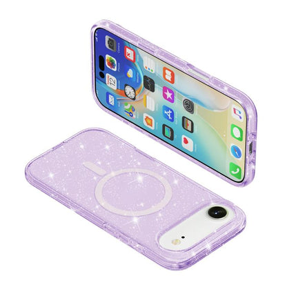 For iPhone Air Terminator Style Glitter Powder MagSafe Magnetic Phone Case(Purple) - iPhone Air Cases by buy2fix | Online Shopping UK | buy2fix
