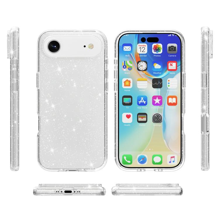 For iPhone Air Shockproof Terminator Glitter Powder Phone Case(White) - iPhone Air Cases by buy2fix | Online Shopping UK | buy2fix