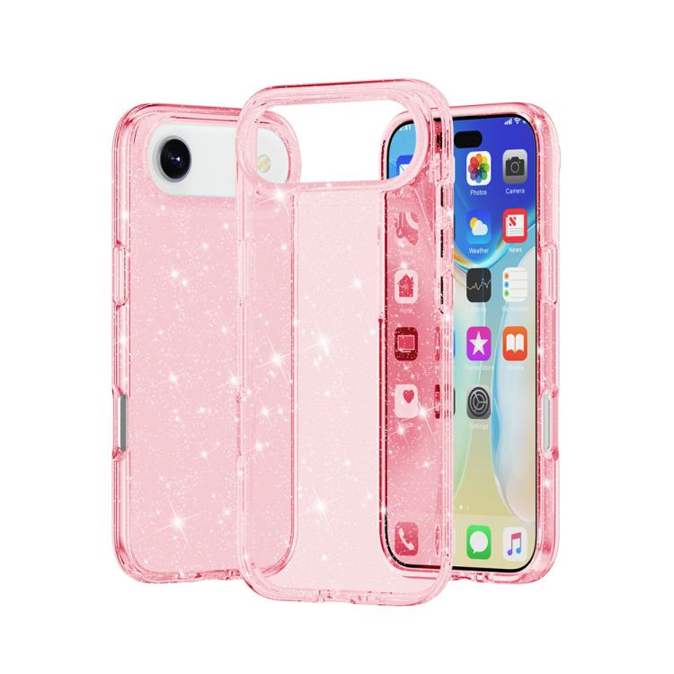 For iPhone Air Shockproof Terminator Glitter Powder Phone Case(Pink) - iPhone Air Cases by buy2fix | Online Shopping UK | buy2fix