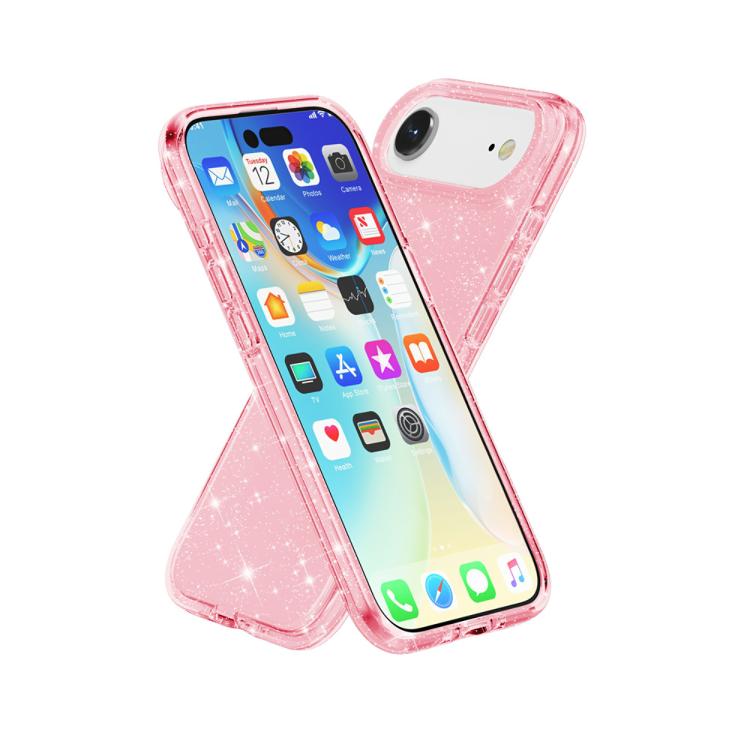 For iPhone Air Shockproof Terminator Glitter Powder Phone Case(Pink) - iPhone Air Cases by buy2fix | Online Shopping UK | buy2fix